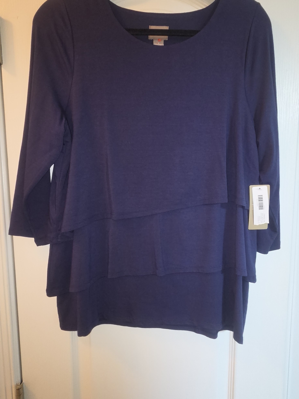 Chico's Layered Navy Tunic Top